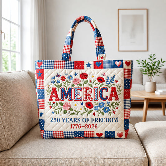 Floral Freedom Quilted Tote Bag GFTOLAN115