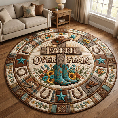 Faith Over Fear Quilted Round Mat GFTOLAN1162