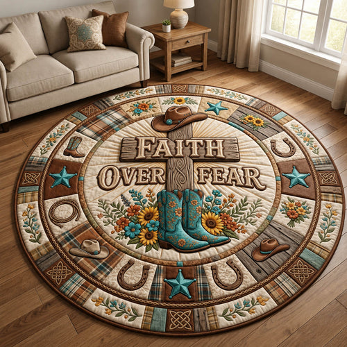Faith Over Fear Quilted Round Mat GFTOLAN1162