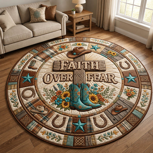Faith Over Fear Quilted Round Mat GFTOLAN1162