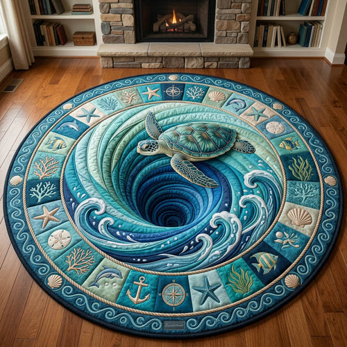 Sea Turtle Quilted Round Mat GFTOLAN1166