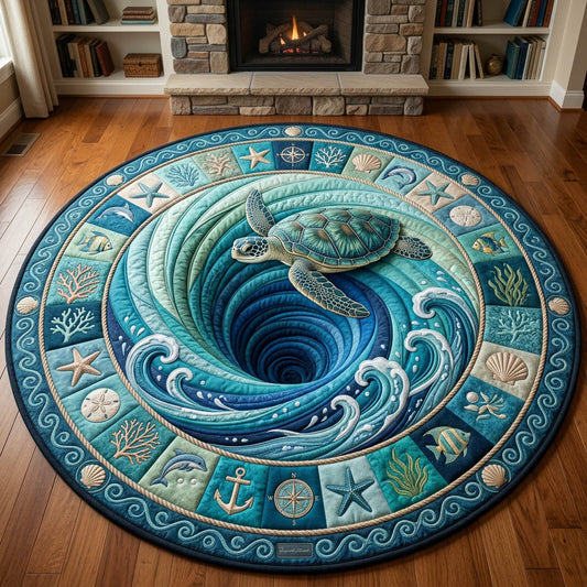 Sea Turtle Quilted Round Mat GFTOLAN1166