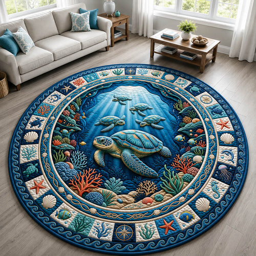 Sea Turtle Quilted Round Mat GFTOLAN1168