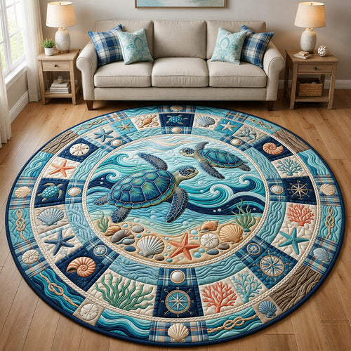 Sea Turtle Quilted Round Mat GFTOLAN1170