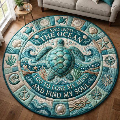 Sea Turtle Quilted Round Mat GFTOLAN1171