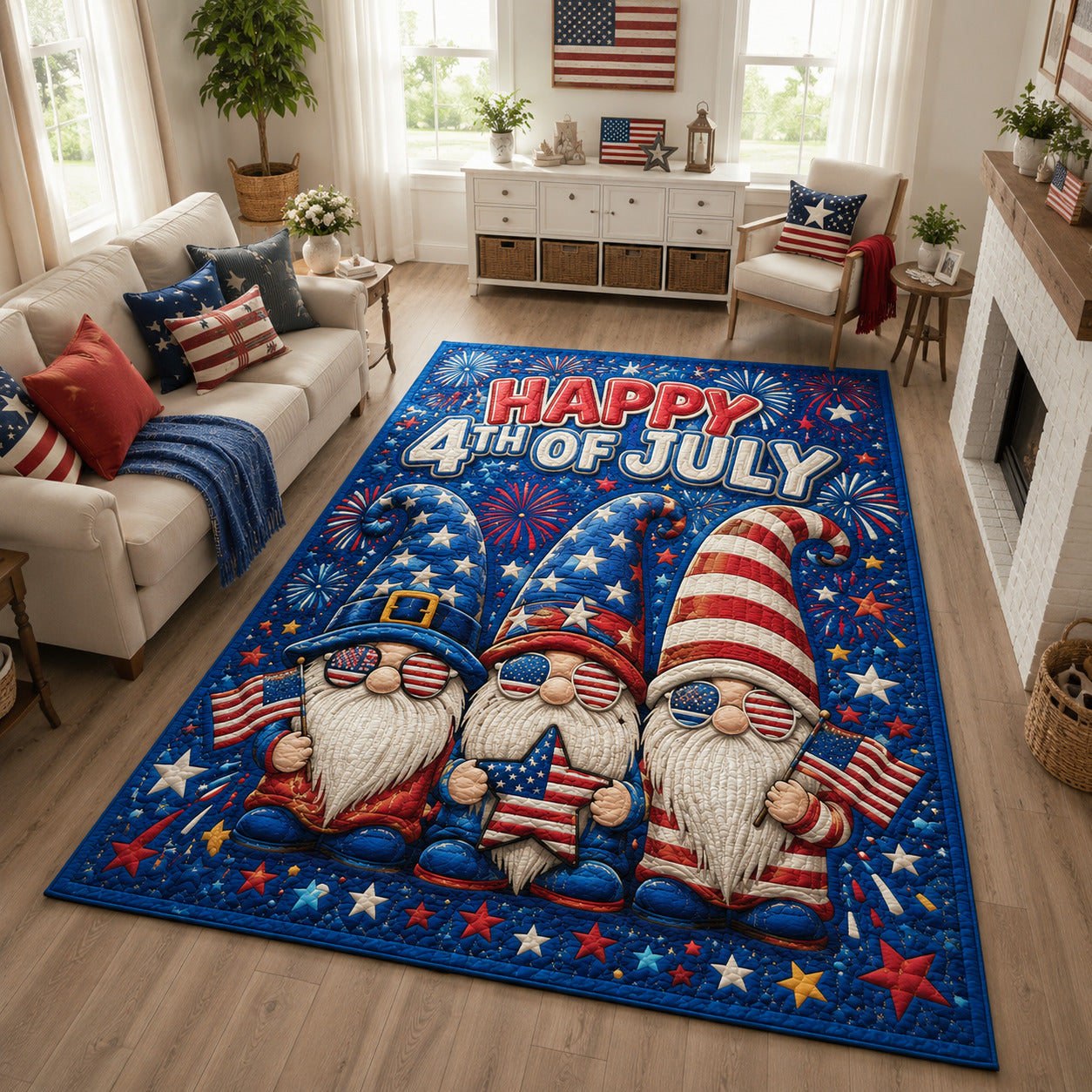 Patriotic Gnome Area Rug GFTOLAN12