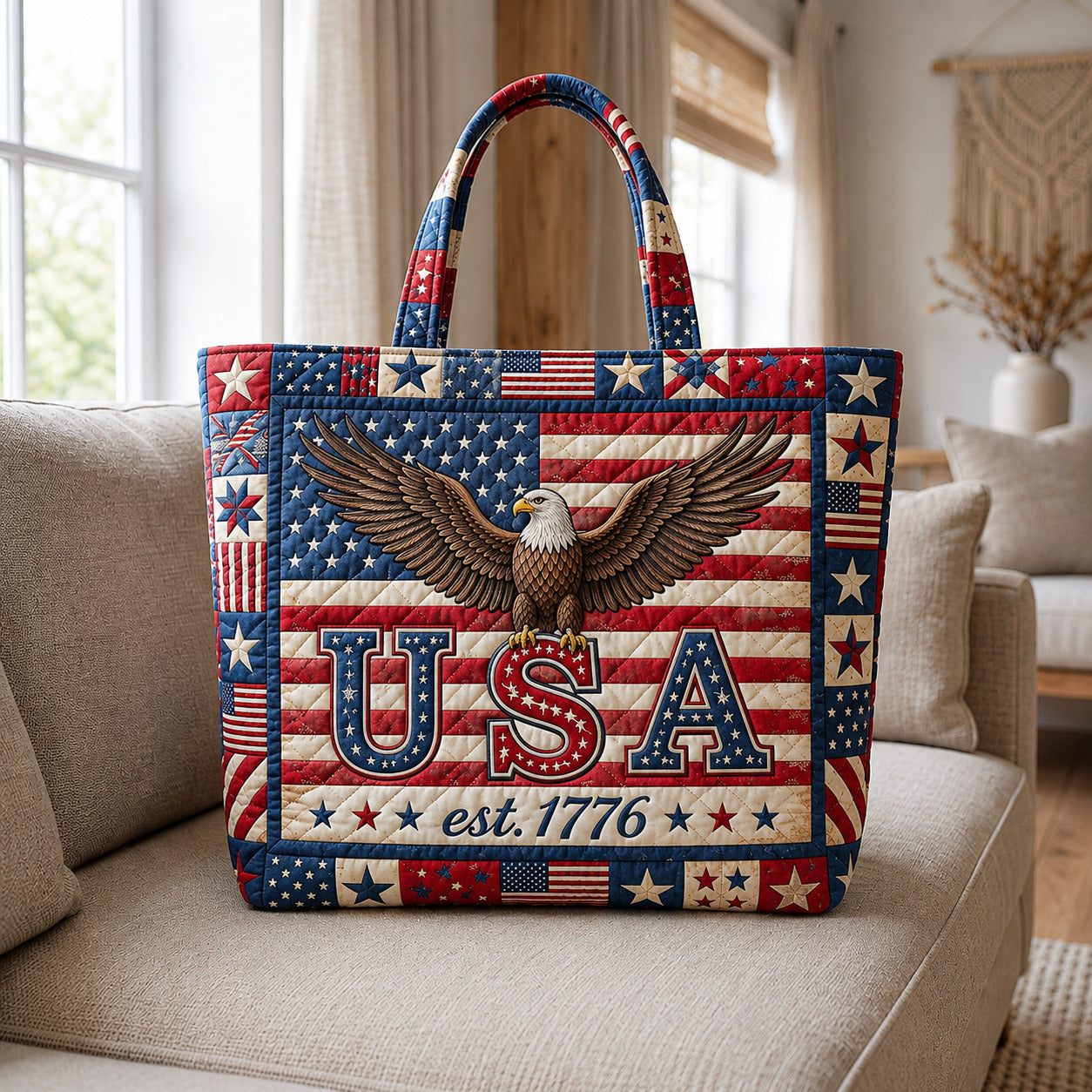 Eagle Pride Quilted Tote Bag GFTOLAN120