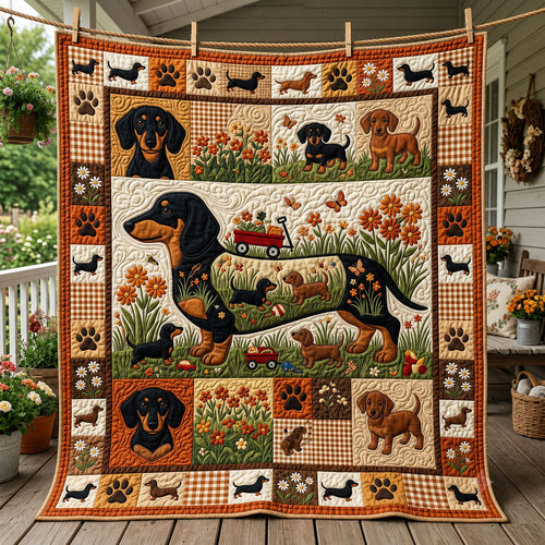 Dachshund Dog Quilted Blanket GFTOLAN1217