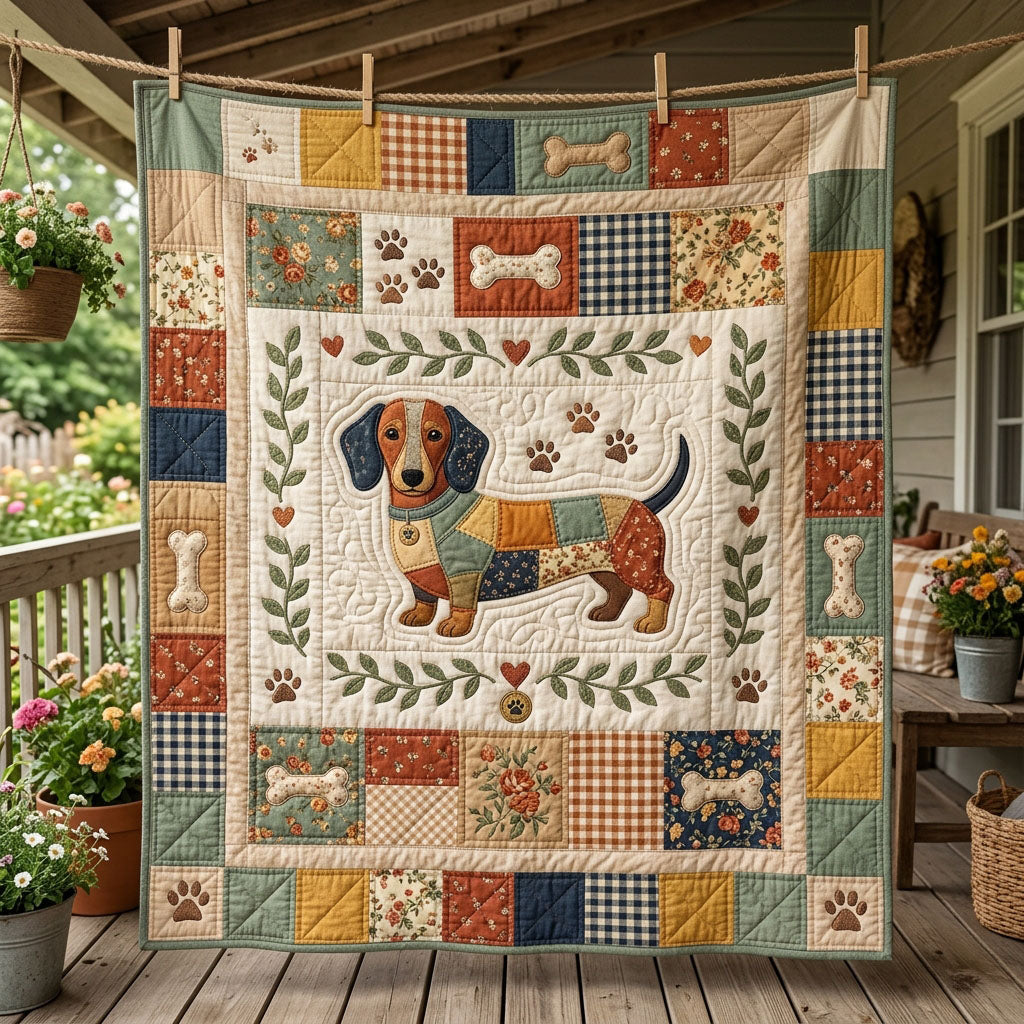 Dachshund Dog Quilted Blanket GFTOLAN1218
