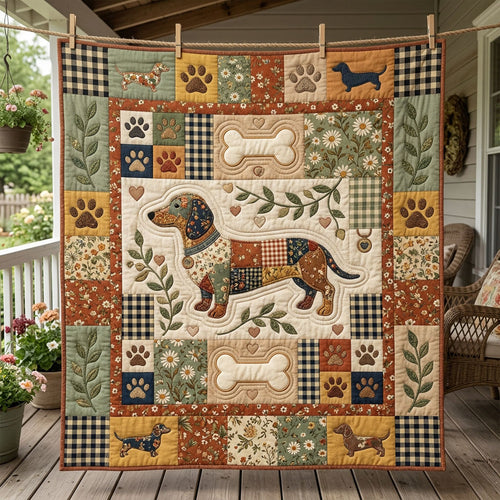 Dachshund Dog Quilted Blanket GFTOLAN1219