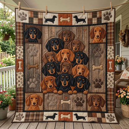 Dachshund Dog Quilted Blanket GFTOLAN1220