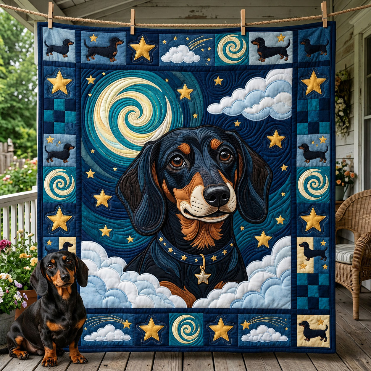 Dachshund Dog Quilted Blanket GFTOLAN1222