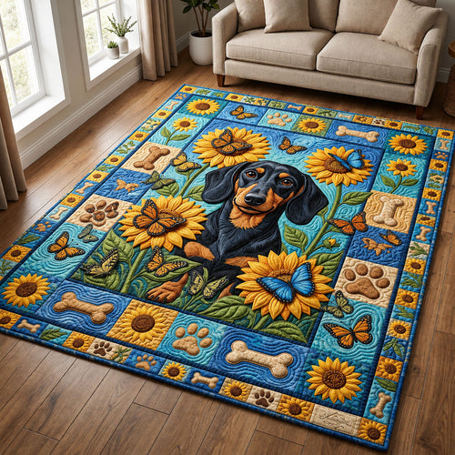 Dachshund Sunflower Area Rug GFTOLAN1223