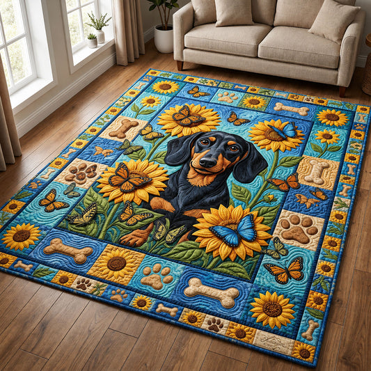 Dachshund Sunflower Area Rug GFTOLAN1223