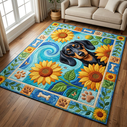 Dachshund Sunflower Area Rug GFTOLAN1224