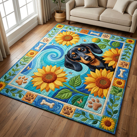 Dachshund Sunflower Area Rug GFTOLAN1224