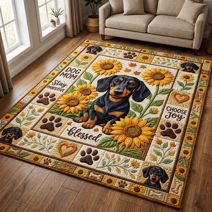Dachshund Sunflower Area Rug GFTOLAN1225