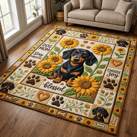 Dachshund Sunflower Area Rug GFTOLAN1225