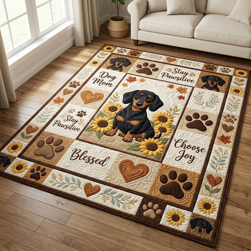 Dachshund Sunflower Area Rug GFTOLAN1226