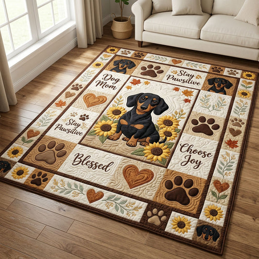 Dachshund Sunflower Area Rug GFTOLAN1226