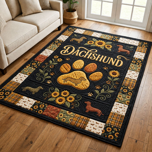 Dachshund Sunflower Area Rug GFTOLAN1227