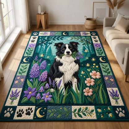 Border Collie Lavender Garden Area Rug GFTOLAN1234