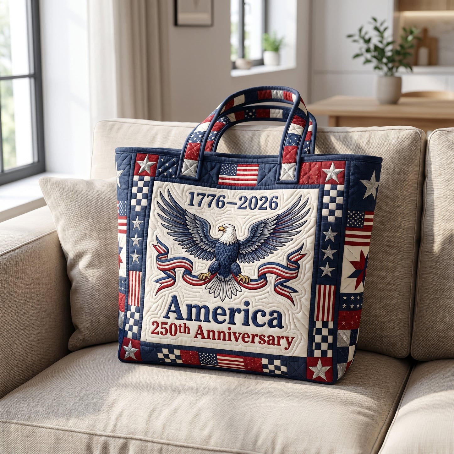 Eagle America Quilted Tote Bag GFTOLAN126