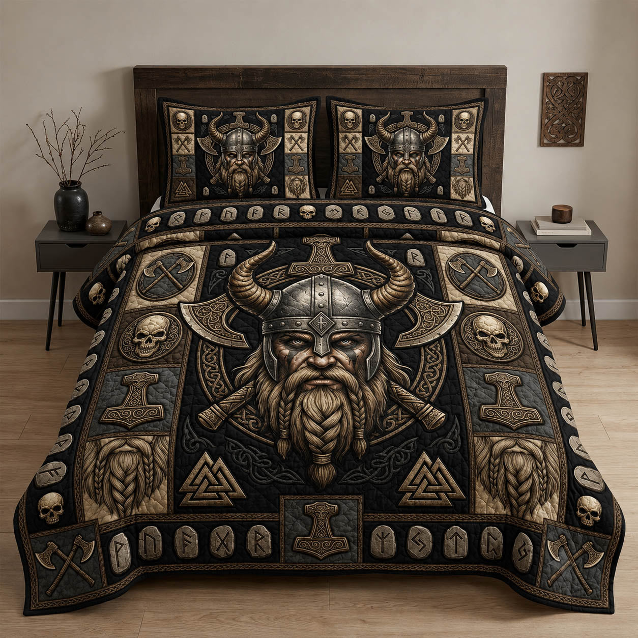 Viking 3-Piece Quilted Bedding Set GFTOLAN1263