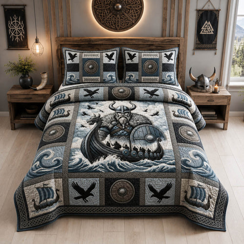 Nordic Viking 3-Piece Quilted Bedding Set GFTOLAN1265