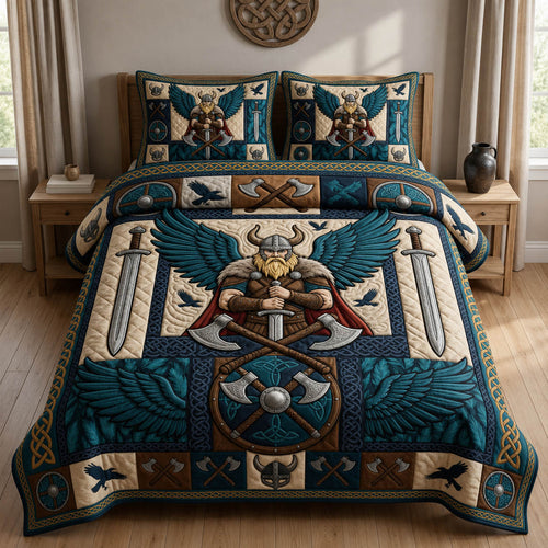 Nordic Viking 3-Piece Quilted Bedding Set GFTOLAN1267