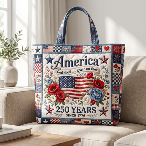 Flower America Quilted Tote Bag GFTOLAN129