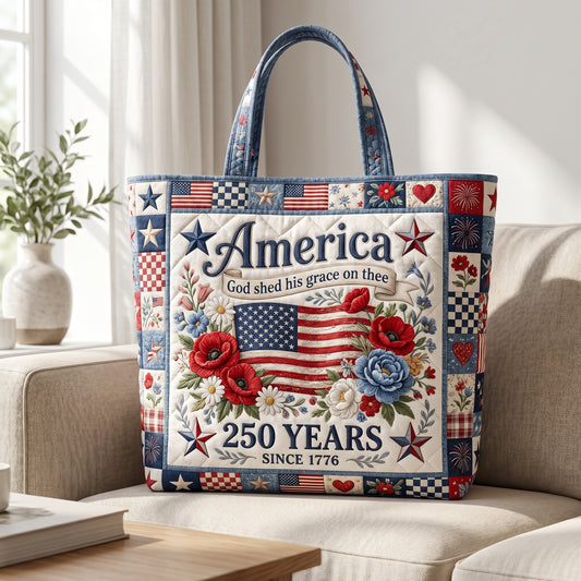 Flower America Quilted Tote Bag GFTOLAN129