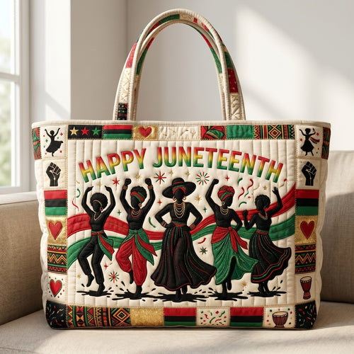 Black Women Quilted Tote Bag GFTOLAN132