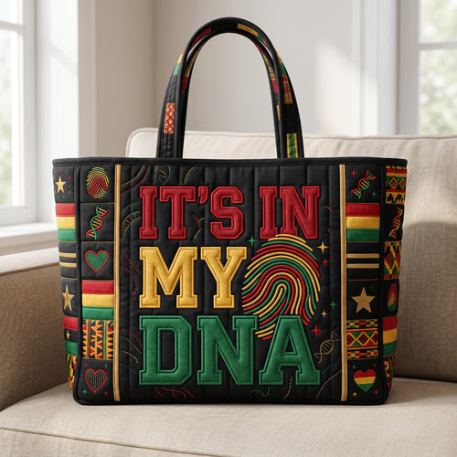 Black Pride DNA Quilted Tote Bag GFTOLAN136