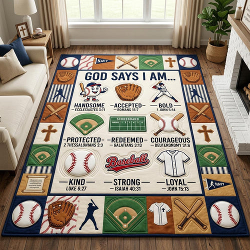 Christian Baseball Area Rug GFTOLAN1375