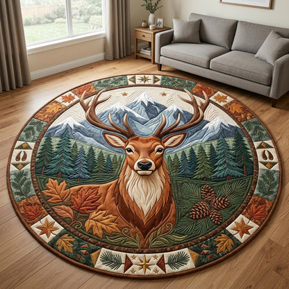Majestic Stag Deer Quilted Round Mat GFTOLAN1390
