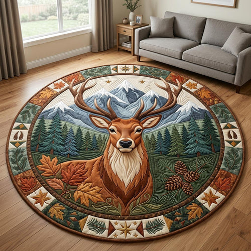 Majestic Stag Deer Quilted Round Mat GFTOLAN1390