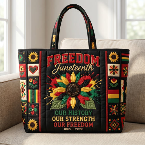 Juneteenth Flower Quilted Tote Bag GFTOLAN141