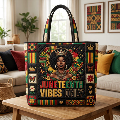Juneteenth Vibes Quilted Tote Bag GFTOLAN143