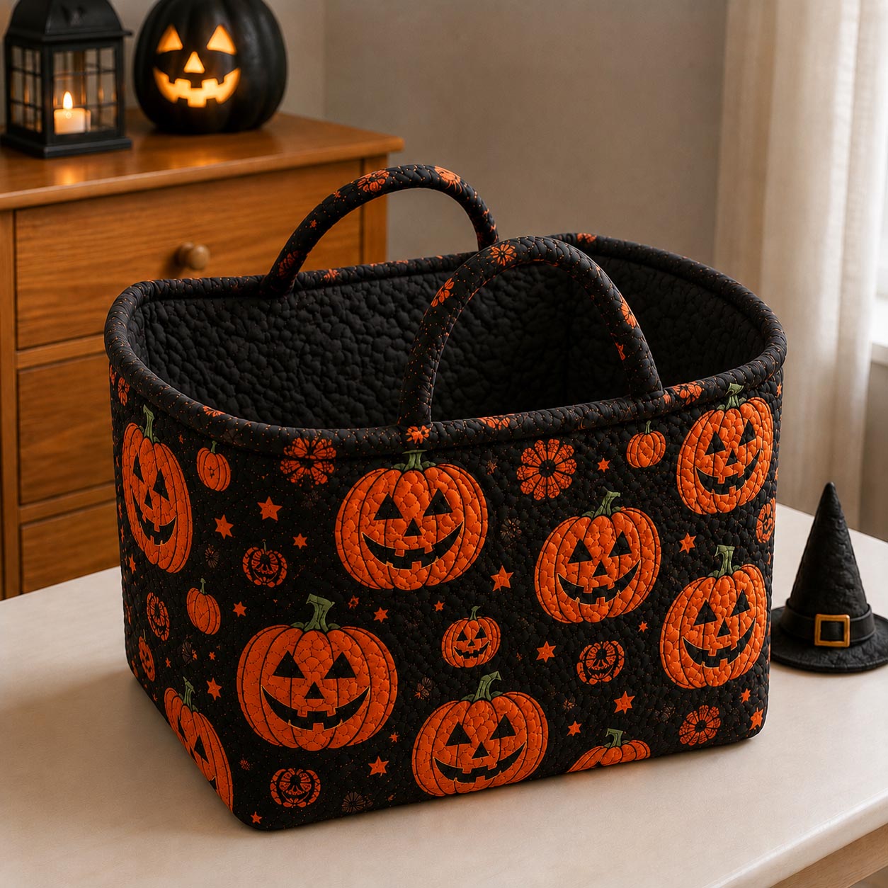Pumpkin Halloween Quilted Storage Basket GFTOLAN1460