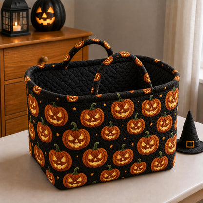 Pumpkin Halloween Quilted Storage Basket GFTOLAN1461