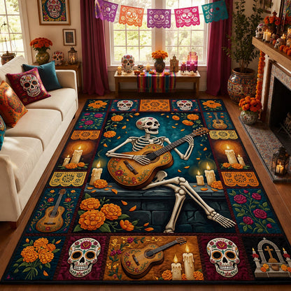 Day Of The Dead Guitarist Area Rug GFTOLAN1477