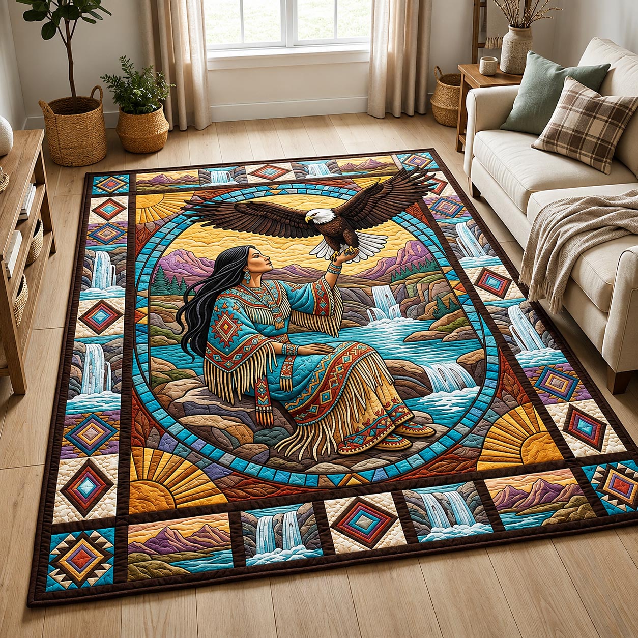 Native American Women Area Rug GFTOLAN1529