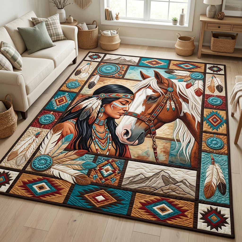 Native American Women Area Rug GFTOLAN1533