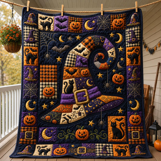 Witch Hat Patchwork Quilted Blanket GFTOLAN1545