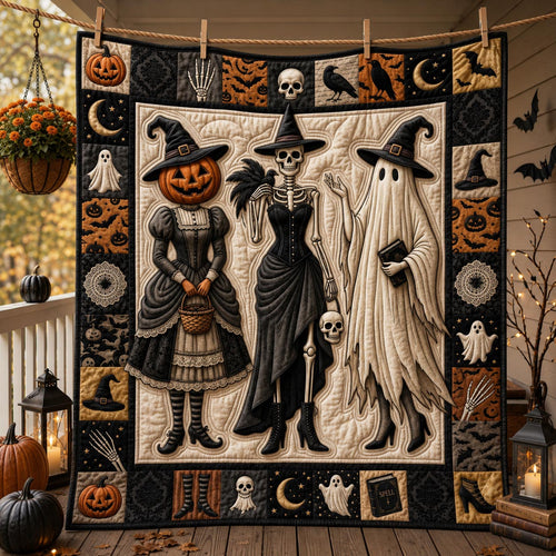 Spooky Trio Witch Quilted Blanket GFTOLAN1548