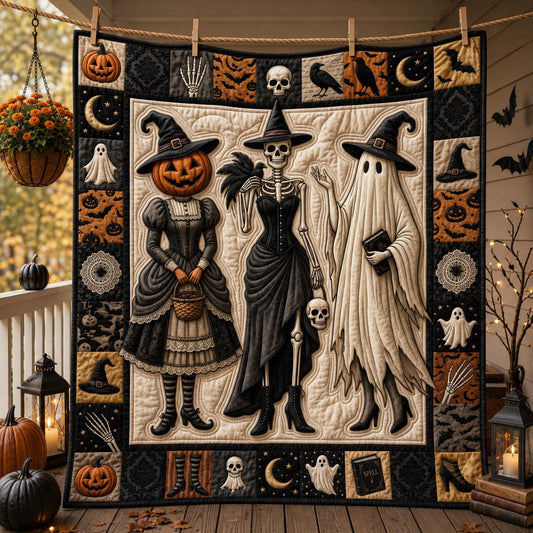 Spooky Trio Witch Quilted Blanket GFTOLAN1548