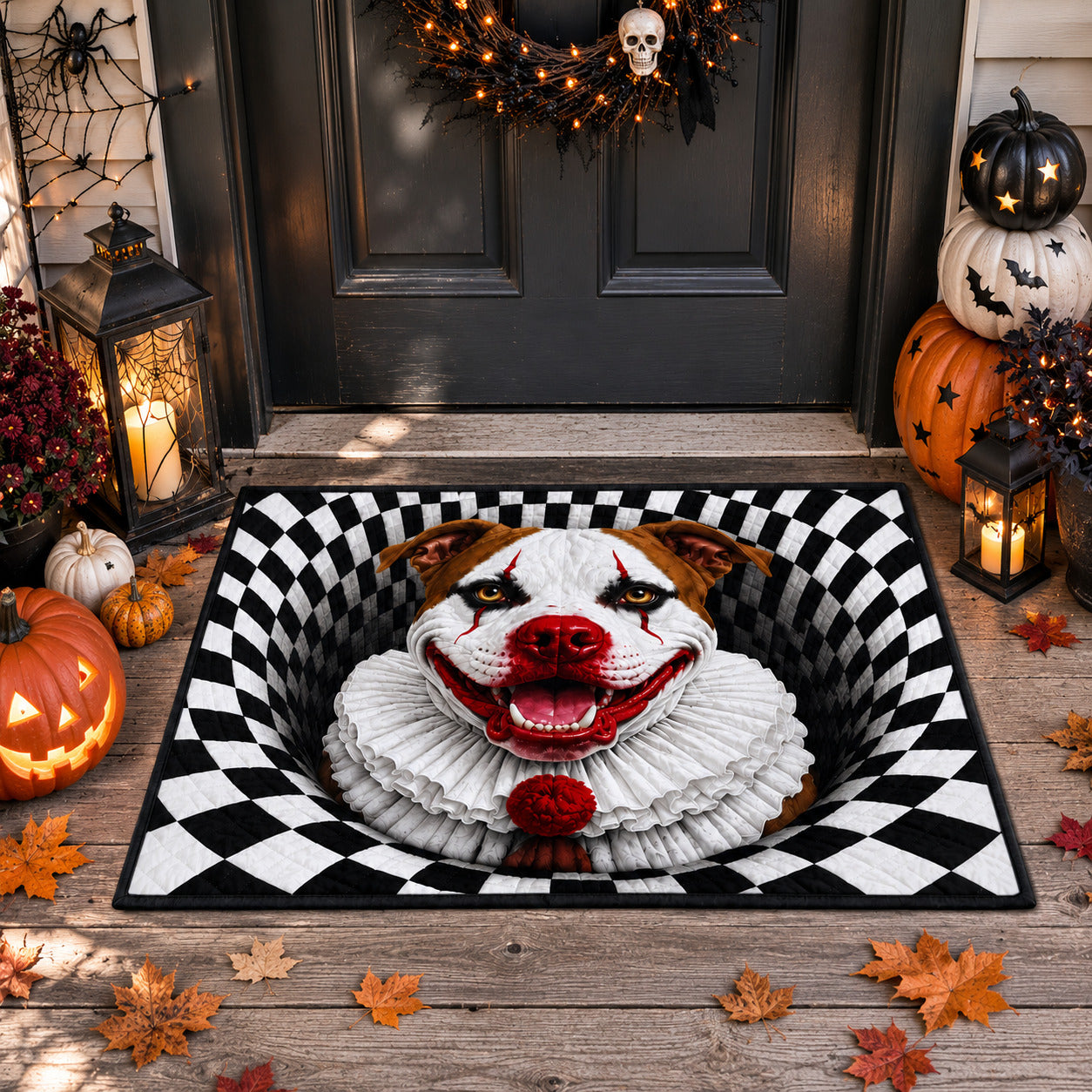 Pit Bull Clown Vortex Doormat GFTOLAN1556