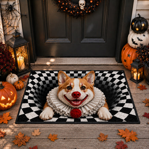 Corgi Clown Vortex Doormat GFTOLAN1558