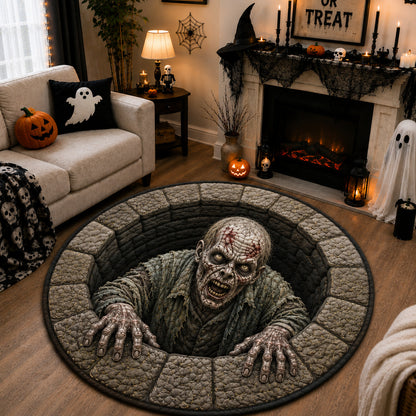 Undead Grave Zombie Quilted Round Mat GFTOLAN1563